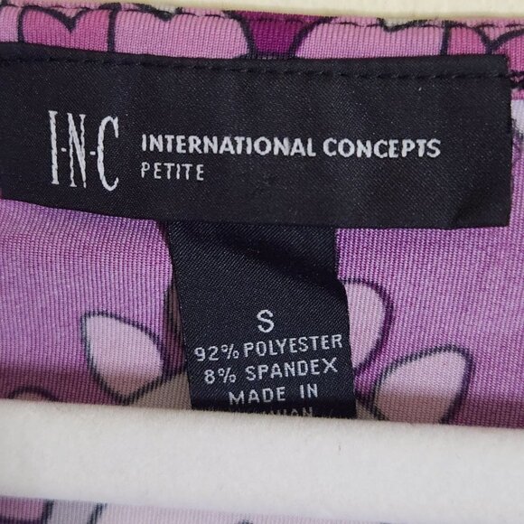 Inc International Concept Mod 70s Style Purple Paisley Shirt Dress Size S - Picture 5 of 5